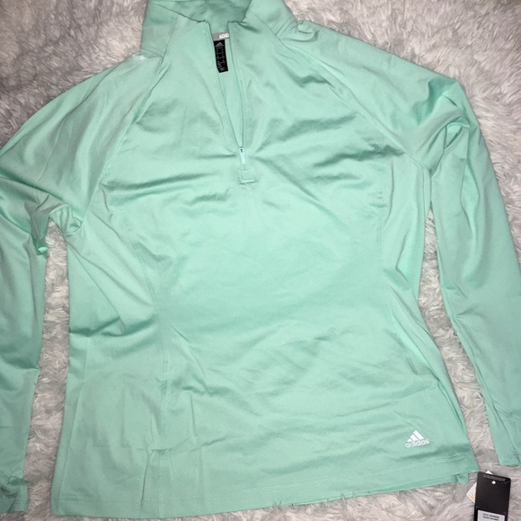 Adidas light mint women’s 1/4 ZIP shirt size XL - Picture 7 of 7